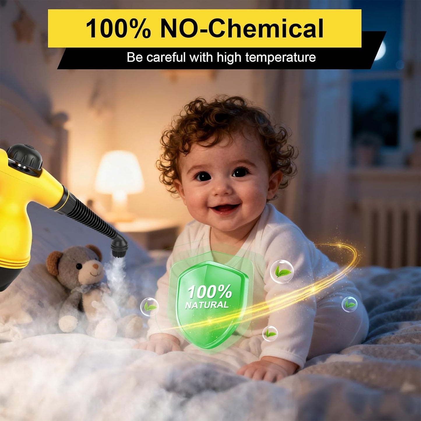 💧Limpiador a vapor Portátil con 9 Accesorios de alta Versatilidad 🔁